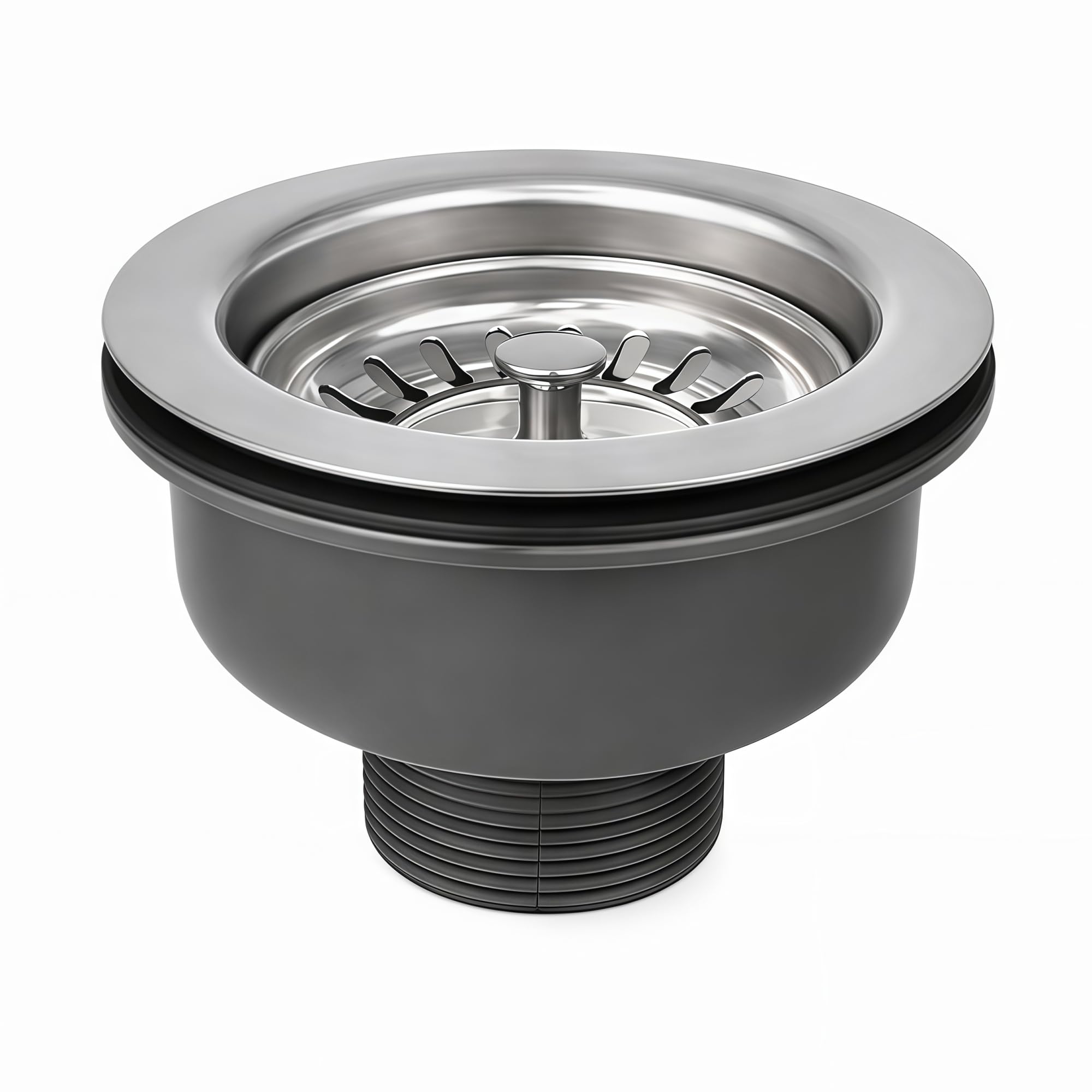SopimusZ 114mm Sink Waste Stainless Steel and PVC Kitchen Sink Basket Strainer Plug Waste G1½,Fit for Sink Hole Size 83-90 mm