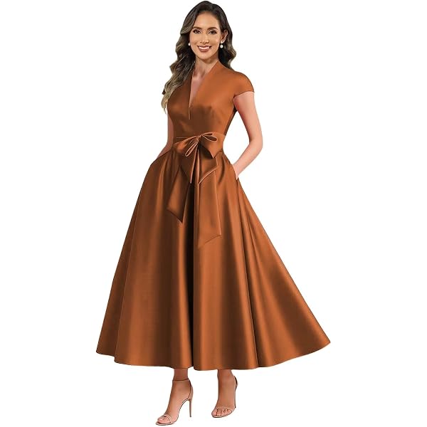 brown formal dress for wedding Brown Satin A-line Sweetheart Long Formal Dress, Simple Brown Evening –  Cutedressy main image 0