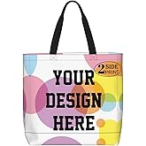 Custom Tote Bags for Women with Team Logo Text Picture,Personalized Tote Bag Gifts for Friend Mom Teacher Sister