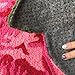 USTIDE Pink Rose Bath Mat Handmade Shower Rug Washable,Non Slip,Durable 31