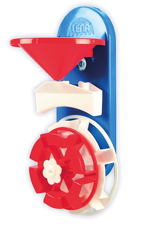 Lena 65471 - Wasserspaß Wasserrad, Badespielzeug aus Kunststoff, Spielset mit Wassermühle mit Trichter und 2 Wasserrädern, Wa