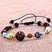 CH Women Handmade Galaxy Solar System Bracelet Universe Nine Planets Star Natural Stone Beads Bangle