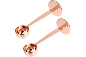 ULTECHNOVO Measuring Coffee Tamper 2pcs Stainless Steel Espresso Press Tool for Ground Coffee Rose Gold Finish