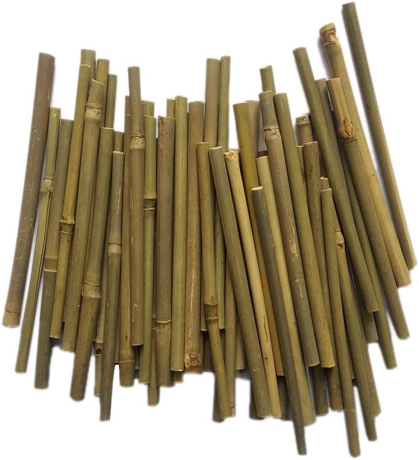 Bamboo Sticks 5 Inch Long 0.1-0.2 Inch in Diameter for DIY Crafts Photo Props Craft Supplies for Crafts and DIY Natural-Colored(100pcs)
