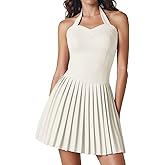 DRESSTELLS Homecoming Cocktail Dresses for Women, Mini Pleated Halter Short Wedding Guest Dress
