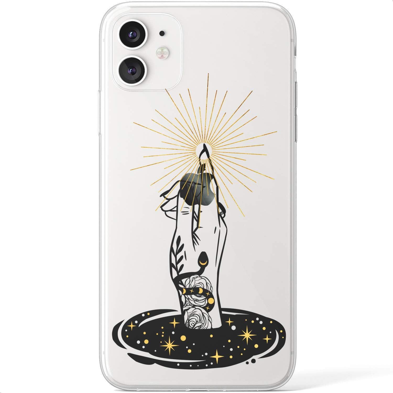 Amazon Com Mertak Clear Case Compatible With Iphone 12 Pro Max Mini 11 Se 10 Xr Xs 8 Plus 7 6s 5s Occult Protective Witch Flexible Hand Snake Spiritual Mystical Tpu Slim Silicone Cover Design Lightweight
