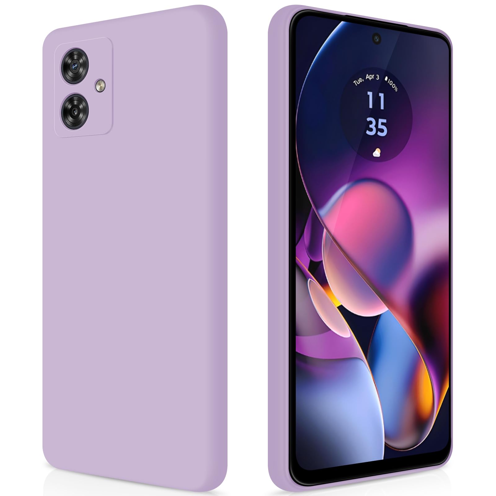 GiiYoon Case Compatible with Motorola Moto G54, Silky-Soft Touch Full-Body Protective Phone Silicone Case, Shockproof Cover with Microfiber Lining, Purple — image 1