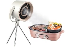 ZZFENGKR Desktop Range Hoods, Portable Range Hood with 3 Speed Adjustment, Detachable Filter Screen Adsorbed Oil, Mini Range Hood Kitchen Exhaust Fan for Indoor Hot Pot BBQ