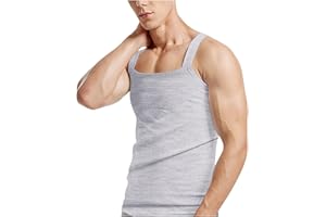 Square Neck Tank Top for Men Cotton Slim Undershirt Sleeveless Gym Workout Tanks Bodybuilding Fitness Muscle Shirts