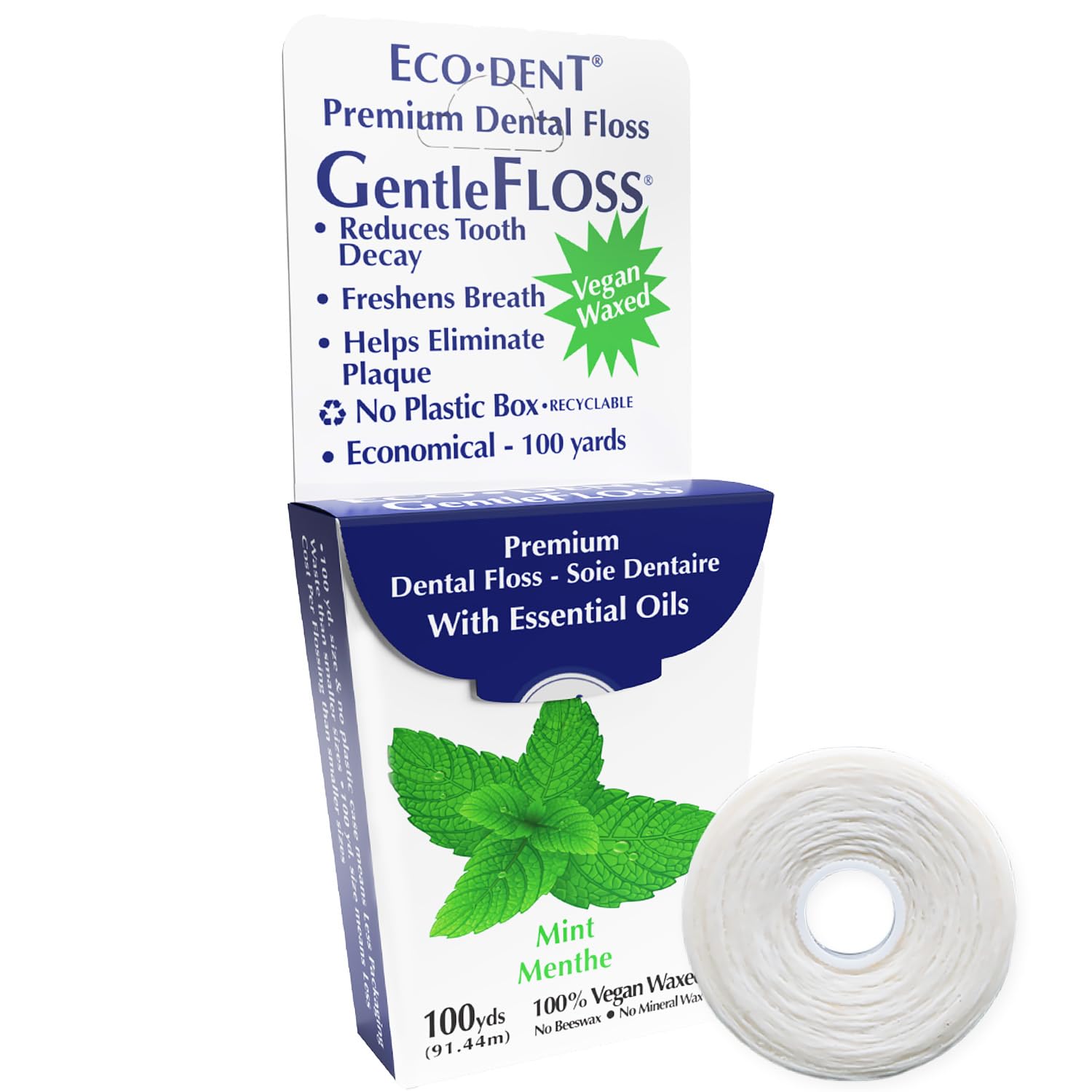 Eco-Dent Gentlefloss Premium Dental Floss, Mint, 1 Count