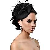 GAFATORY Fascinators Hats for Women Vintage Pillbox Kentucky Hat Tea Party Headband for Wedding Cocktail Church（Black）