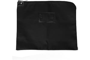 BankSupplies HIPAA Locking Courier Bags | Black | 19W x 15H | Durable Laminated Nylon Fabric | Metal Pop Up Lock | for Money, Coins, Currency, Checks & Documents
