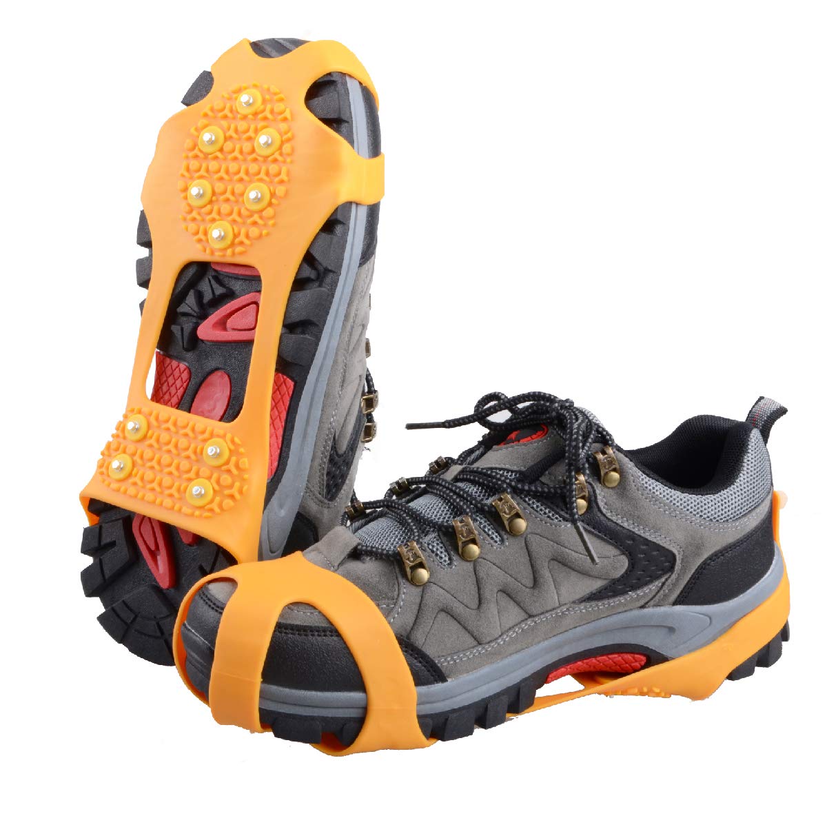 TRIWONDER Ice Grips 10 Teeth AntiSlip Shoe/Boot Ice Traction Slipon Snow Ice Spikes Crampons