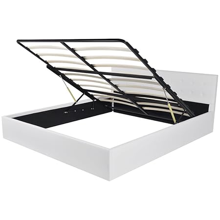 vidaXL Kunstlederbett Doppelbett Polsterbett Gasdruckfeder Bettrahmen 160x200 cm