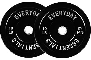 Fitvids 2-Inch Olympic Bumper Plates, Perfect Weight Plates for Weightlifting and Strength Training, Multiple Weights Available