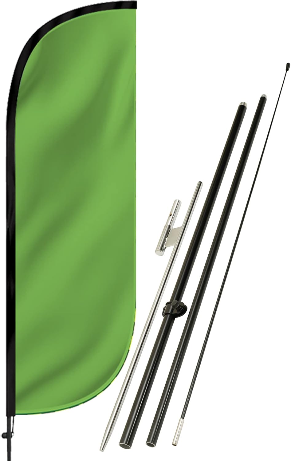 Flagpole Hardware - LookOurWay Solid Color Feather Flag Complete Set with Poles and Ground Spike, 5-Feet