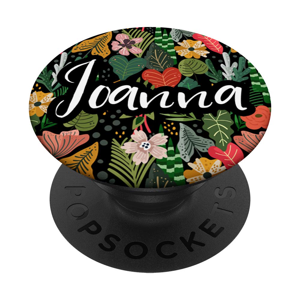 Joanna Name Floral Botanical Garden Pink Green - Joanna PopSockets Swappable PopGrip