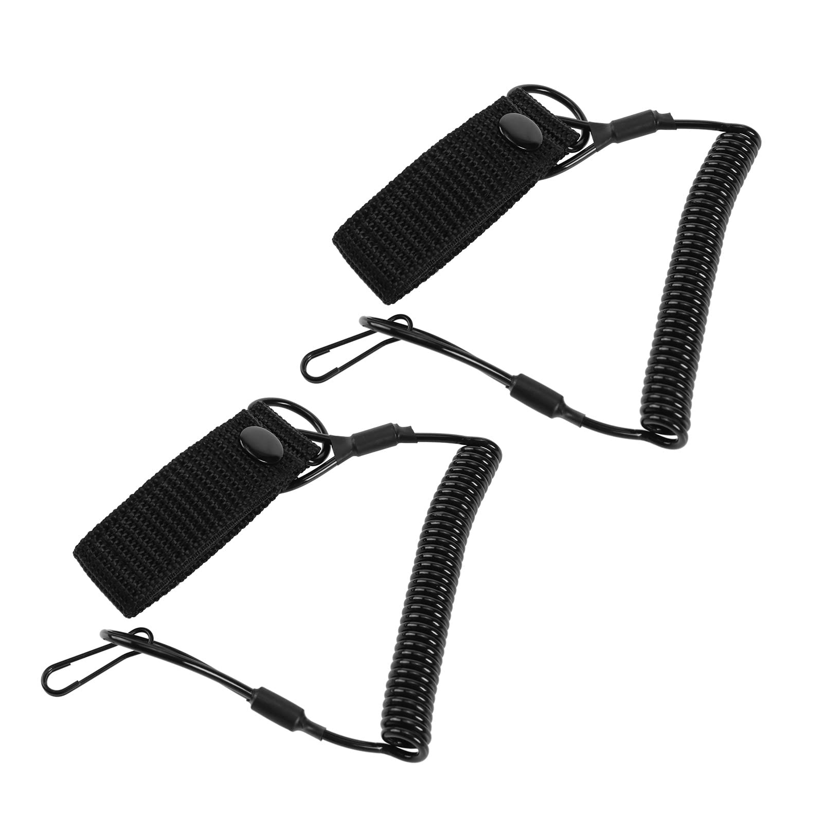 EMSea 2PCS Spiral Cable Coil Style Elastic Secure Spring Lanyard Anti-lost Retractable Sling Keychain for Outdoor Whistle Pocket Lamp Compass Navigation Device Flashlight