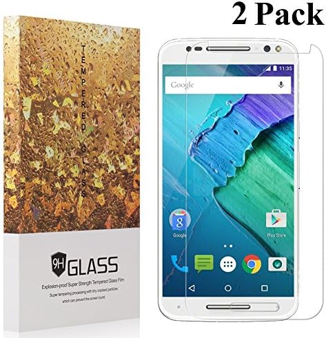 Moto X Pure Edition Screen Protector,[2 Pack] YMAKSI HD Clear Anti-Bubble Anti-Fingerprint Tempered Glass Film for Motorola Moto X Style, Lifetime Replacement Warranty