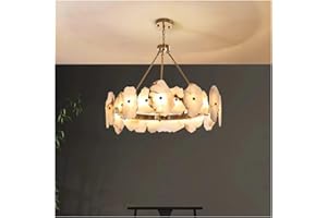 Creative Natural Marble Light Luxury Living Room Decoration Chandelier Minimalist Villa Circular Dining Room Bedroom LED Ligh