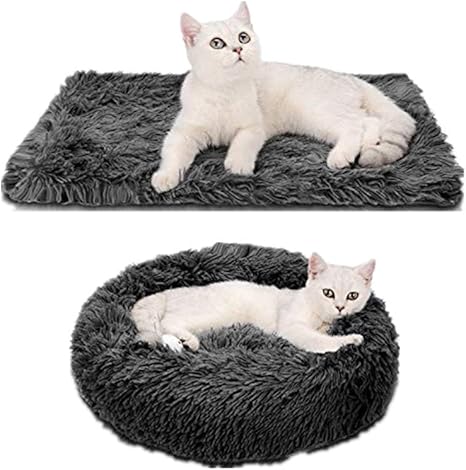 Legendog Lit Pour Chat 2ps Litiere Confortable Pour Chat Nid De Chat Donut Lit Chaton Ronde Lit Pour Chat En Peluche Lit Pour Animaux De Compagnie Couverture Douce Et Chaude Amazon Fr Animalerie