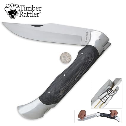 Timber Rattler Scarab Back Giant Lockback Pocket Knife - 8