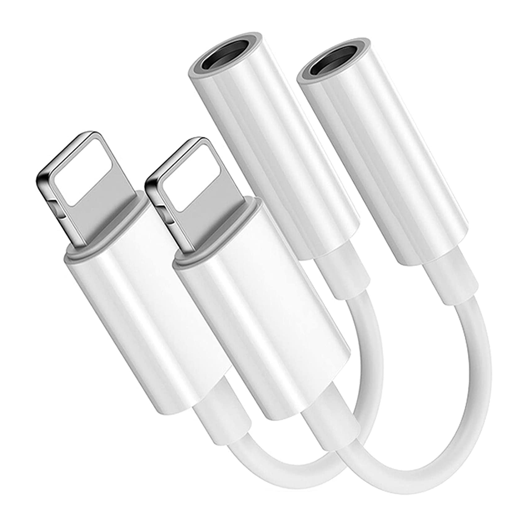 Apple MFi Certified 2 Pack Lightning to 3.5 mm Headphone Jack Adapter,iPhone to 3.5mm Audio Aux Jack Adapter Dongle Cable Converter Compatible with iPhone 13 12 11 Pro XR XS Max X 8 7 iPad