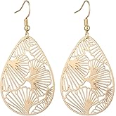 Ginko Leaf Earrings for Women Gold Leaf Earrings Fashionable Bohemian Ginkgo Leaf Dangle Earrings Jewelry