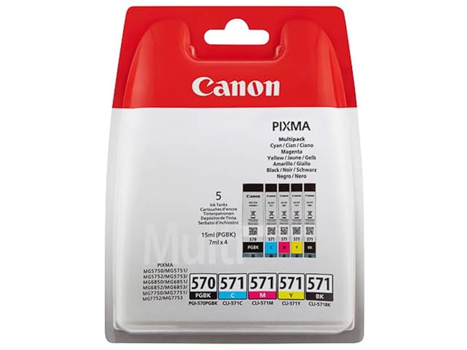 Canon original - Canon Pixma MG 5750 (PGI-570 CLI 571 / 0372 C 004) - Tintenpatrone MultiPack black black cyan magenta yellow