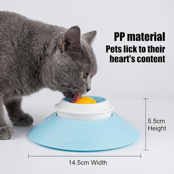 DOG CAT LICK SPHERE SLOW FEEDER FOR LIQUID FOOD & PEANUT BUTTER,INTERACTIVE LICKSPHERE FOR DOGS ANXIETY RELIEF,NON-SLIP LICKING BOWL ENRICHMENT TOYS TO HEALTHY DIET FOOD CONTAINER FOR DOG CATS,YELLOW