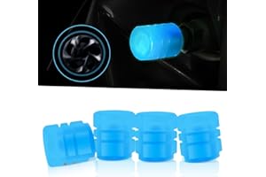 Miytsya 4 PCS Luminous Wheels Cap Tire Valve Stem, Glow Luminous at Night, Air Caps Cover Fluorescent, Illuminated Auto Car Wheel Valve Stem Caps Cover for Car, Motorcycles, Truck, Vehicle (Blue)