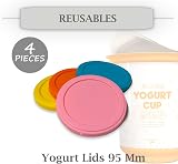 XILMARK Reusable Yogurt Pot Lids - Eco-Friendly Silicone Food Covers view 2