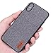 Mofi iPhone X Cases Covers with Art Cloth & Soft TPU Edge and Full-edge Protection Shock- absorbing and with Great Grip Fully Compatibale for iPhoneX(gray)