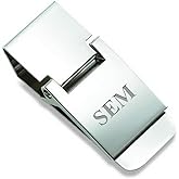 Executive Gift Shoppe | Polished Silver Custom Engraved Hinged Money Clip