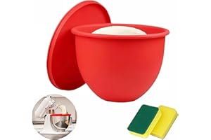 GENERIC Kitchen Silicone Bowl Insert Aid — Silicone Liners for Kitchen Tilt-Head 5 Qt Mixers — Silicone Stand Mixer Bowl Liners with Pour Spout & Lid, Dishwasher & Microwave Compatible (Red 1pcs)