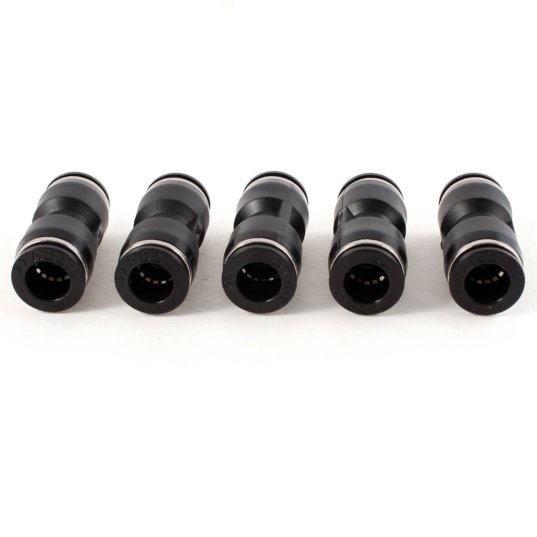 Sourcingmap 5 Pcs 10mm to 10mm Straight Quick Joint Air Pneumatic Fittings Black
