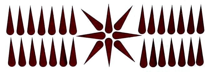 SJ Collection Maroon Tilak Shape Size (Bindi Height 1.9 cm x Width 6 mm) 36 Forehead Traditional Bindis