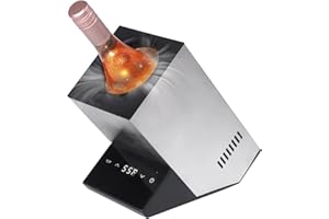 COBALANCE Electric Wine Chiller, Single Bottle Cooler for 750ml Wine or Some Champagne,Stainless Steel Iceless Cooler Keep Cold Up to 24h,Kitchen,Bar and RV Vino Accessory,Gift for Vino Lover