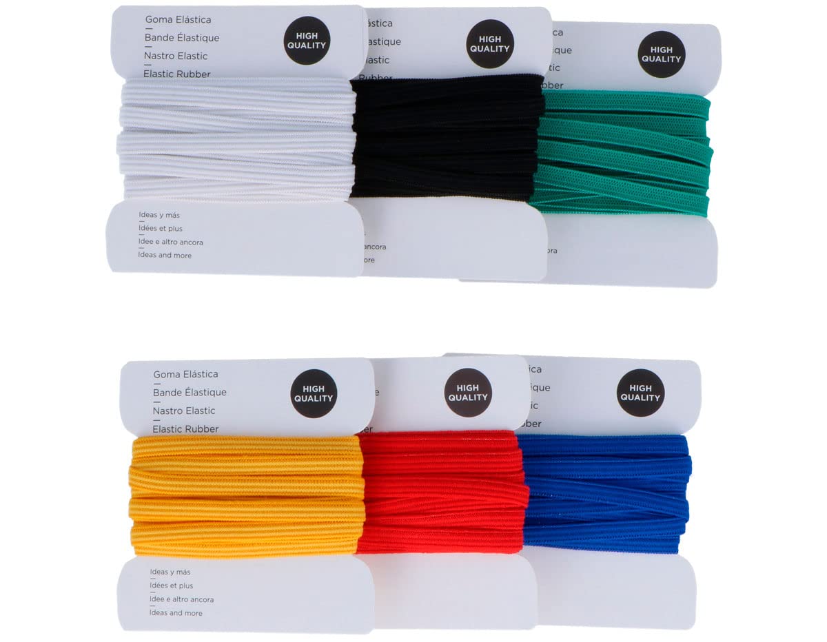 INNSPIRO Set elastic rubber 5MM. 6 COLORESX3M.