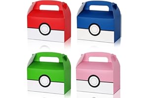 LAYAONE Gift Bags for Party Supplies, Set of 16 Paper Goody Bag for Pocket Monster Favors Birthday Party Decorations (Box - Colorful Ball)