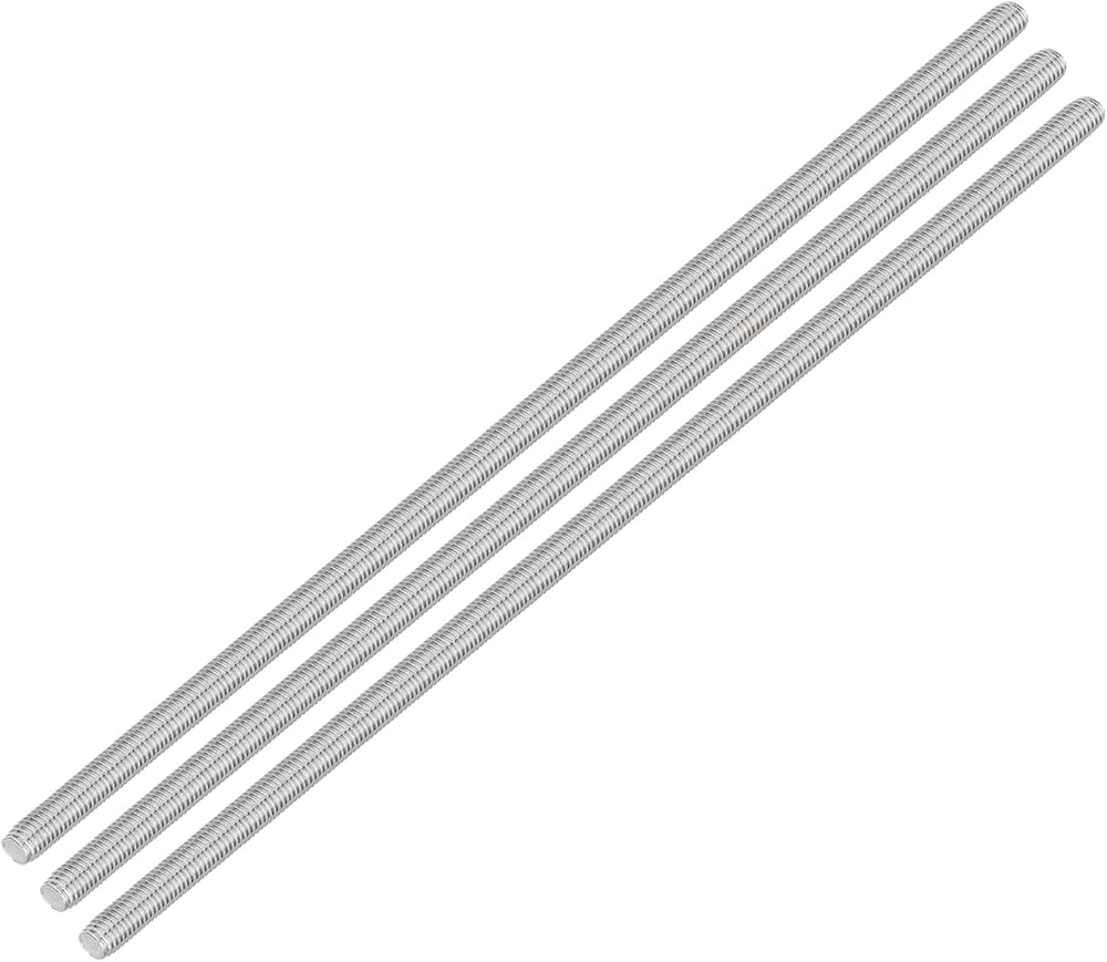 sourcing map M10 x 400mm 304 Stainless Steel Fully Threaded Rod Bar Studs 3 Pcs
