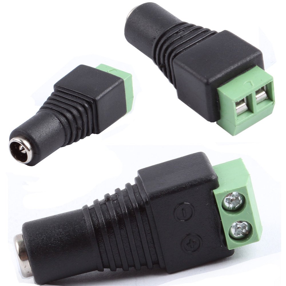 AIMHDUTY DC Power Jack Plug Adapter Barrel Connector 20 Pairs 12V Male and Female 2.1 x 5.5mm for CCTV Security Camera System, LED Strip