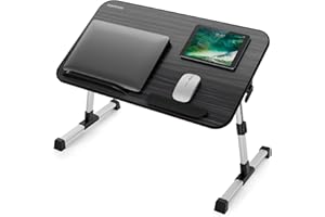 Nearpow Laptop Bed Tray Table, Adjustable Laptop Bed Stand, Portable Standing Table with Foldable Legs, Foldable Lap Tablet Table for Sofa Couch Floor - Medium Size