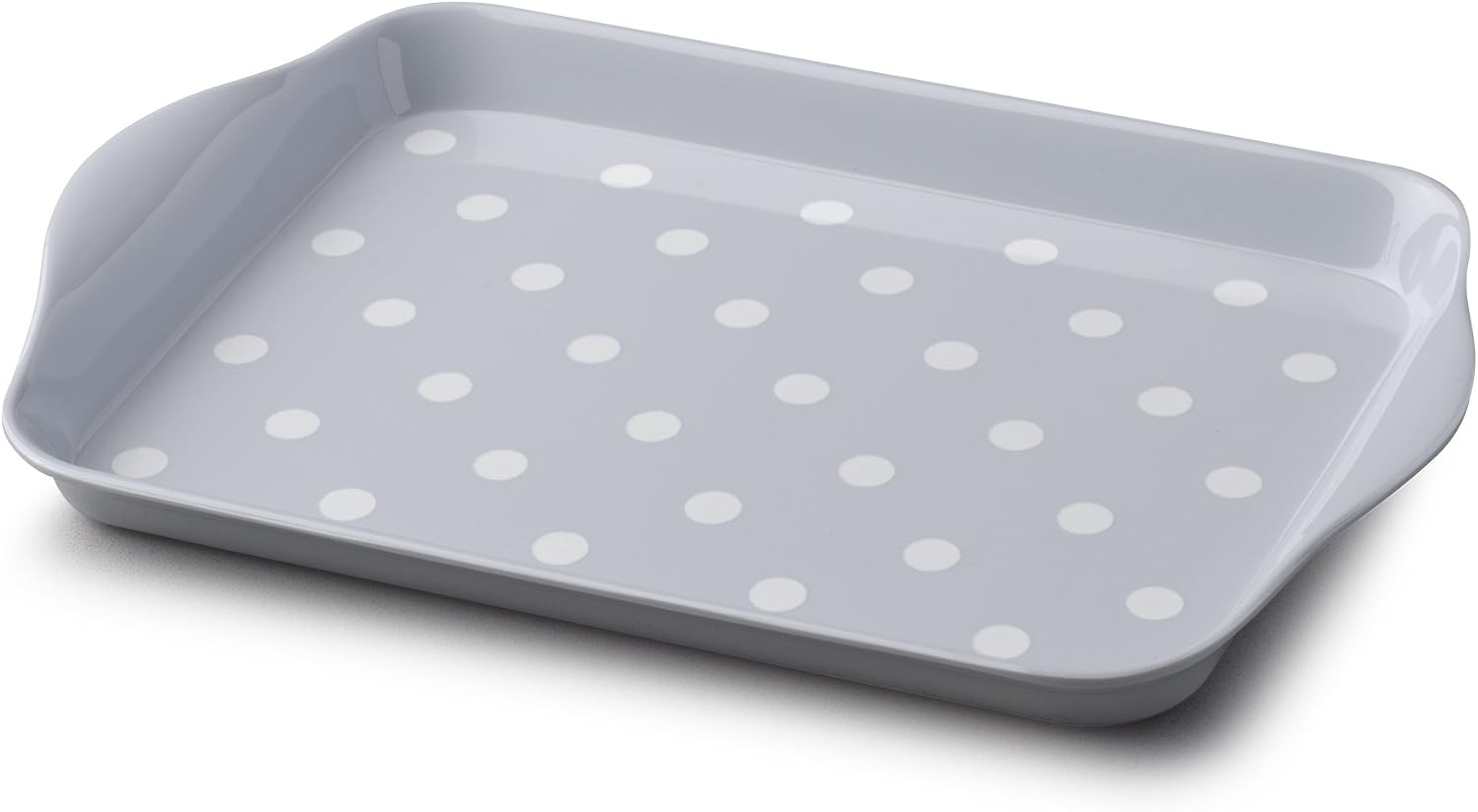 Zeal Melamine Mini Dotty Design Serving Tray (18x14cm) - French Grey, 18 x 14 x 2 cm