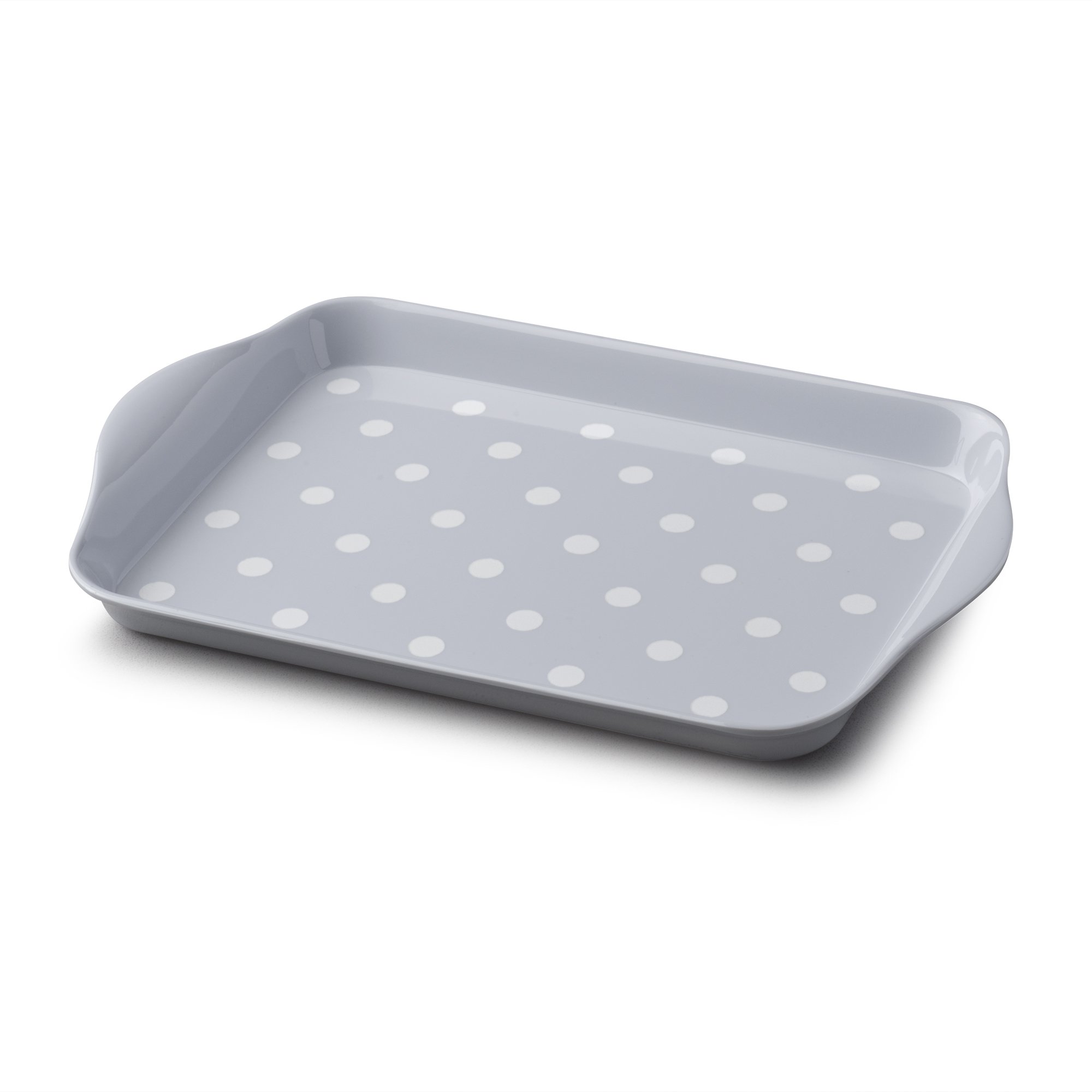 Zeal Melamine Mini Dotty Design Serving Tray (18x14cm) - French Grey