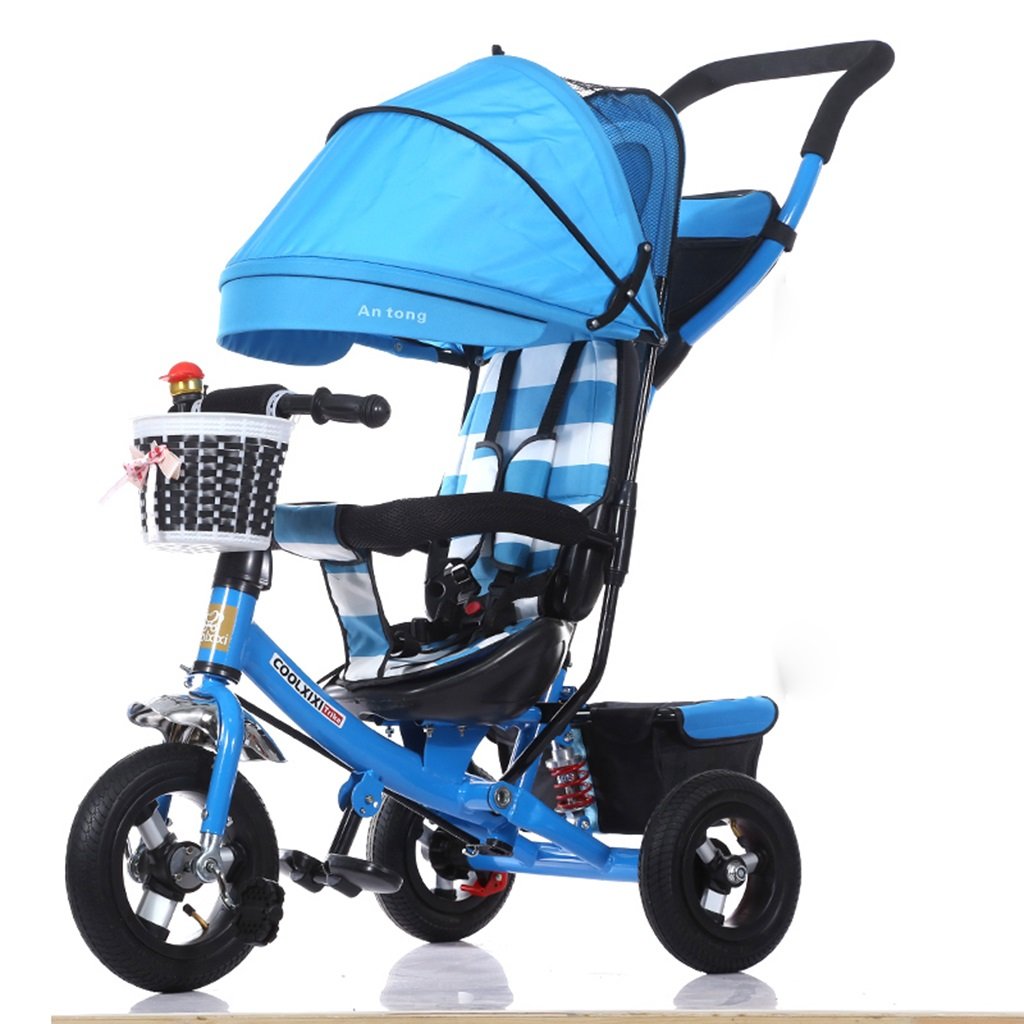正規品 Haizhen マウンテンバイク 子供の三輪車調整オーニング折り畳み式ショックアブソーバー発泡ホイール自転車1 5歳では安全ベルトダブルバスケットベビーカーでプッシュロッド 新生児 B07dl7twsg 4 4 Flyingsandals Com