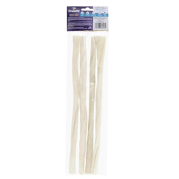 TREATLY USA COLLAGEN TWIST ROLLS 12-13″ DOG CHEW TREATS – NATURAL FLAVOR, 4 COUNT/1 PACK