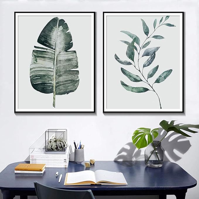 Meyardecor Estilo nórdico Decoración botánica Hoja de plátano Arte de
