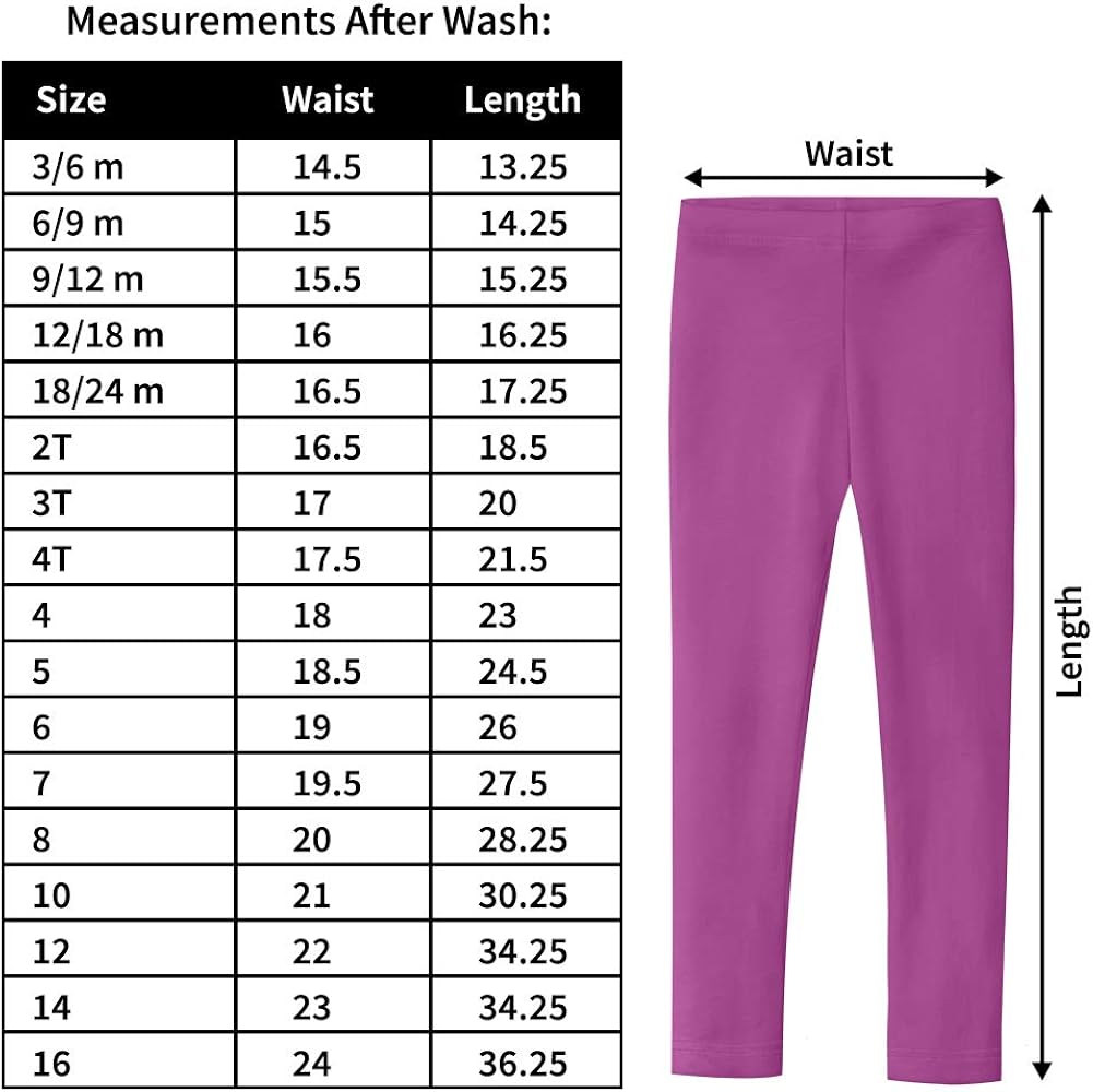 City Threads Girls' Leggings in 100% Cotton for School Uniform or Play - Made in USA!: Clothing