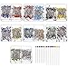 Shappy 14 Colors Sewing Pins 1400 Pieces Glass Head Quilting Pins for Dressmaker Jewelry Components Flower Decoration with 7 Plastic Containers, 2 Size (38 mm, 32 mm)